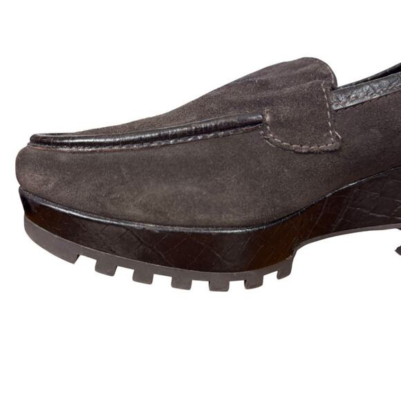 Donald J Pliner Riza Womens Brown Wedge Suede Leather Slip On Shoes Loafers 8.5 - Picture 5 of 16